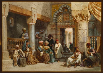 Arabische Figuren in einem Kaffeehaus, 1870