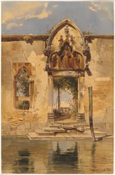 Das Portal der Madonna della Misericordia vom Kanal aus