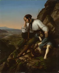 Der Räuber mit seinem schlafenden Kind