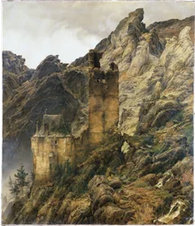 Felsige Landschaft: Schlucht mit Ruinen