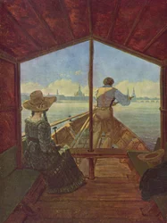 Eine Gondel auf der Elbe bei Dresden