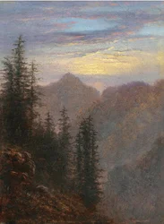 Berglandschaft in der Dämmerung