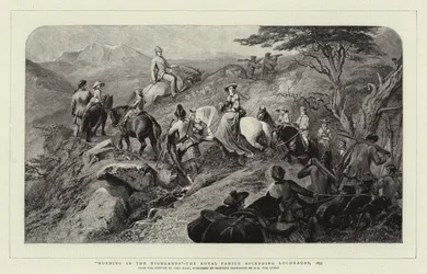 Morgen in den Highlands, die königliche Familie besteigt den Lochnagar, 1853