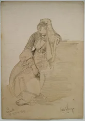 Studie einer sitzenden Dame, Nazareth, 1859
