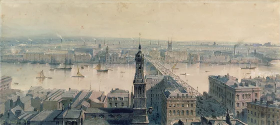 Blick auf London vom Monument nach Süden, 1848