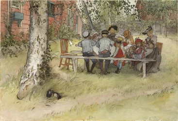Frühstück unter der großen Birke