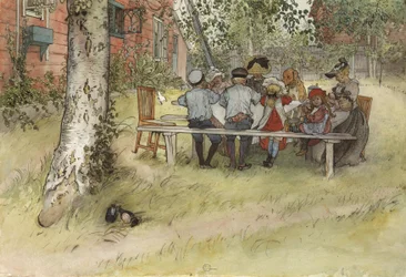 Frühstück unter der großen Birke, aus der Serie Ein Zuhause, ca. 1895