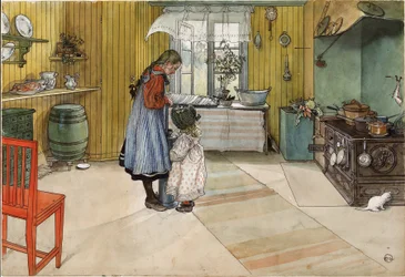 Die Küche. Aus Ein Heim (26 Aquarelle)