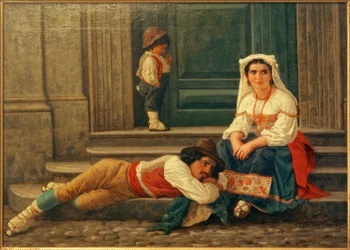 Italienische Hirtenfamilie