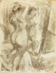 Weiblicher Akt vor Spiegel