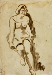 Sitzende Frau