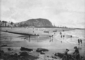 Hastings Altstadt und Strand, um 1896