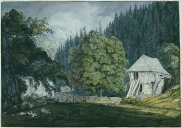 Schneidemühle im Beuerner Thale (Blatt 8 aus dem Skizzenbuch von Badens Umgebung)