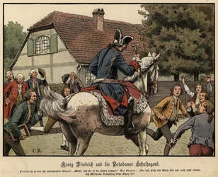 König Friedrich der Große und die Schulkinder von Potsdam