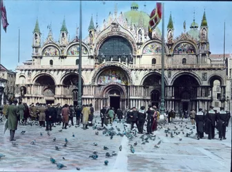 Italien, Venedig, Markusplatz und Markusdom, Bilddatum: ca. 1910. Carl Simon Archiv