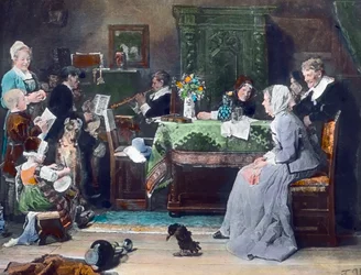 Das Familienkonzert. Gemälde des deutschen Malers Fritz von Uhde (1848 - 1911) im Jahr 1881. Bilddatum: ca. 1890. Carl Simon Archiv