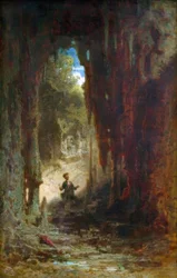 Der Mineraloge in der Grotte