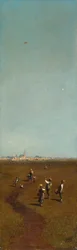 Drachensteigen, ca. 1880-1885