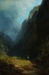 Im alpinen Hochgebirgstal mit dem Wendelstein, um 1871