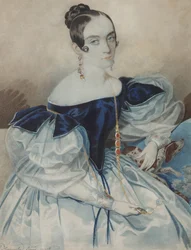 Porträt einer Dame mit Lorgnette, 1830er Jahre
