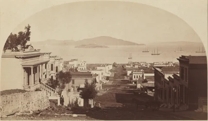 Alcatraz Island und San Francisco Bay, Blick nach Norden, 1880er Jahre