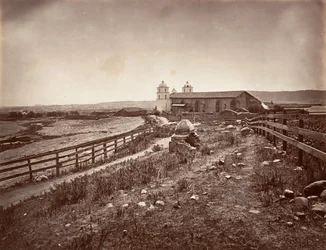 Santa Barbara und Missionskirche, 1876, gedruckt ca. 1876