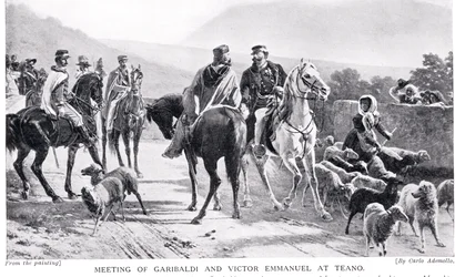 Treffen von Garibaldi und Viktor Emanuel in Teano, Illustration aus 