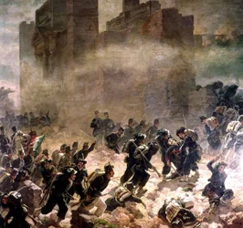 Bresche im Pia-Tor in Rom zur Zeit des Risorgimento (Vereinigung Italiens) 1870