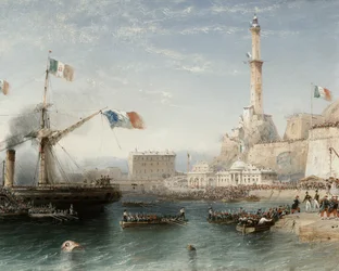 Die französischen Truppen landen in Genua im April 1859