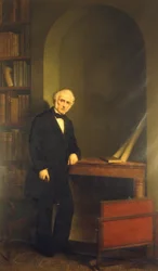 Porträt von Alessandro Manzoni. Gemälde von De Notaris. Mailand Manzoni Haus.