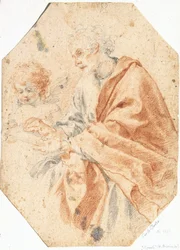 Studie des Evangelisten Matthäus und des Engels