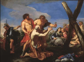Sankt Andreas zum Kreuz des Martyriums geführt