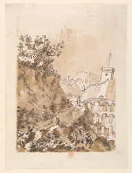 Landschaft mit Bergstadt, 1760–80