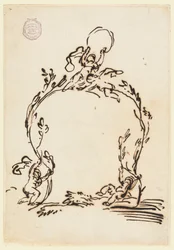 Zeichnung, Skizze eines Kartusche, 1760–80