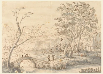 Landschaft mit Brücke