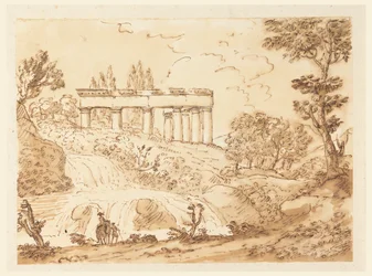 Landschaft mit Tempelruinen
