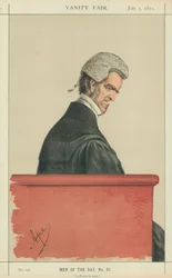 Sir John George Shaw-Lefevre, La Reyne le veult, 1. Juli 1871, Vanity Fair Karikatur
