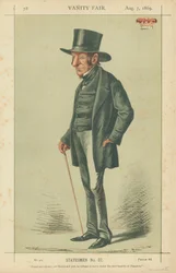 Der Herzog von Somerset, stolz und aufrichtig, aber liberal und gerecht, weigerte sich, unter diesem demütigsten aller Premierminister zu dienen, 7. August 1869, Vanity Fair Karikatur