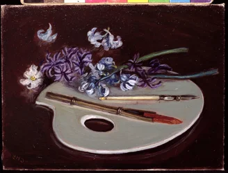 Porzellanpalette mit Blumen