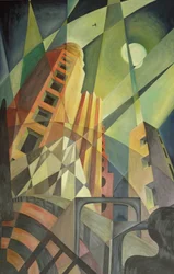 Stadt in Lichtsplittern