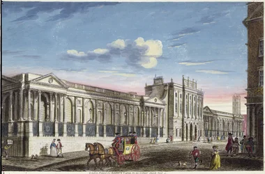 Bank of England, Threadneedle Street, Gravur von Bowles und Carver