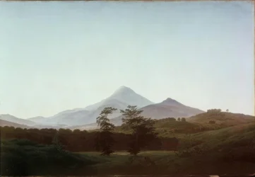 Böhmische Landschaft mit dem großen und kleinen Milleschaue