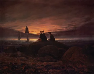 Mondaufgang über dem Meer