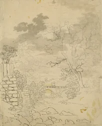 Bach mit einer Brücke, ca. 1799
