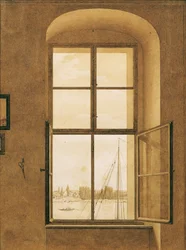 Blick aus dem Fenster des Künstlerateliers, rechtes Fenster, 1805-1806