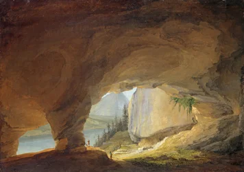 Blick von der Beatushöhle auf den Thunersee, 1776