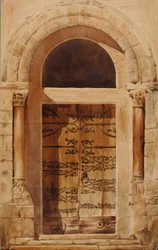 Portal der Kirche von Nervy St. Sepulchre (Faksimilekopie einer Zeichnung von E. Viollet Le Duc im Hotel De Cluny)