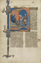 Seite aus einem Manuskript des Vidal Mayor von Vidal Canellas, kopiert von Michael Lupi de Candiu, ca. 1290-1310