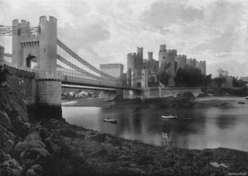 Conway Castle und Brücken, um 1896