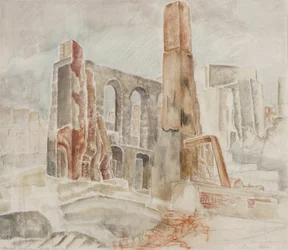 Bombardiertes Haus in Temple Gardens, ca. 1944
